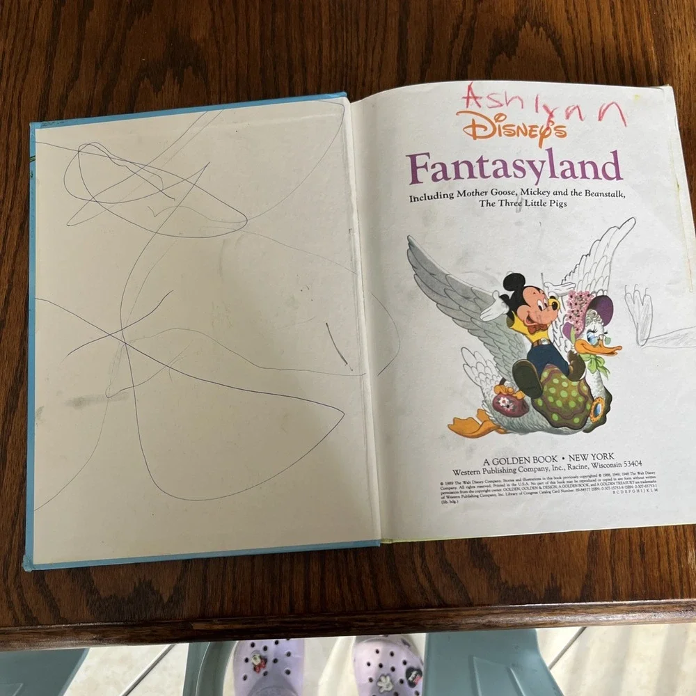 Vintage Disneys Fantasyland Childrens Book Golden Treasury Hardcover 1989